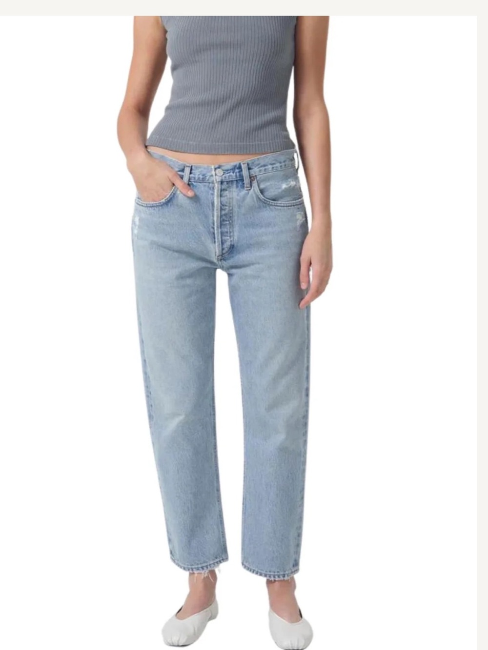 Agolde Parker Light Blue mid- Straight Leg Jeans
